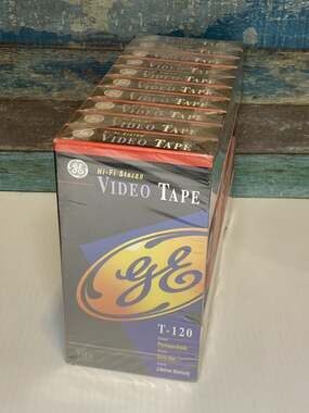 Pack Of 10 GE Hi Fi Stereo T 120 Premium Grade Blank VHS Video Cassette Tapes